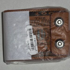 Brown Leather Wallet with Snap Closure